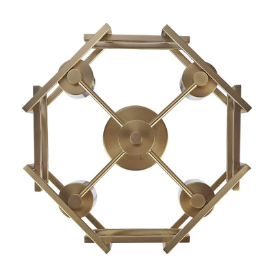 Golden Lighting Marco 4-light Flush Mount in Brushed Champagne Brass - - Golden Lighting