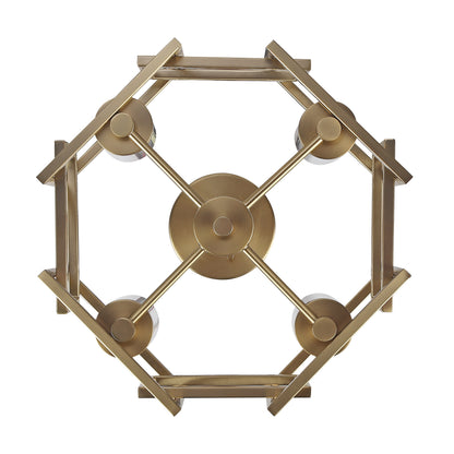 Golden Lighting Marco 4-light Flush Mount in Brushed Champagne Brass - - Golden Lighting