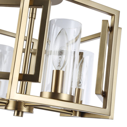 Golden Lighting Marco 4-light Flush Mount in Brushed Champagne Brass - - Golden Lighting