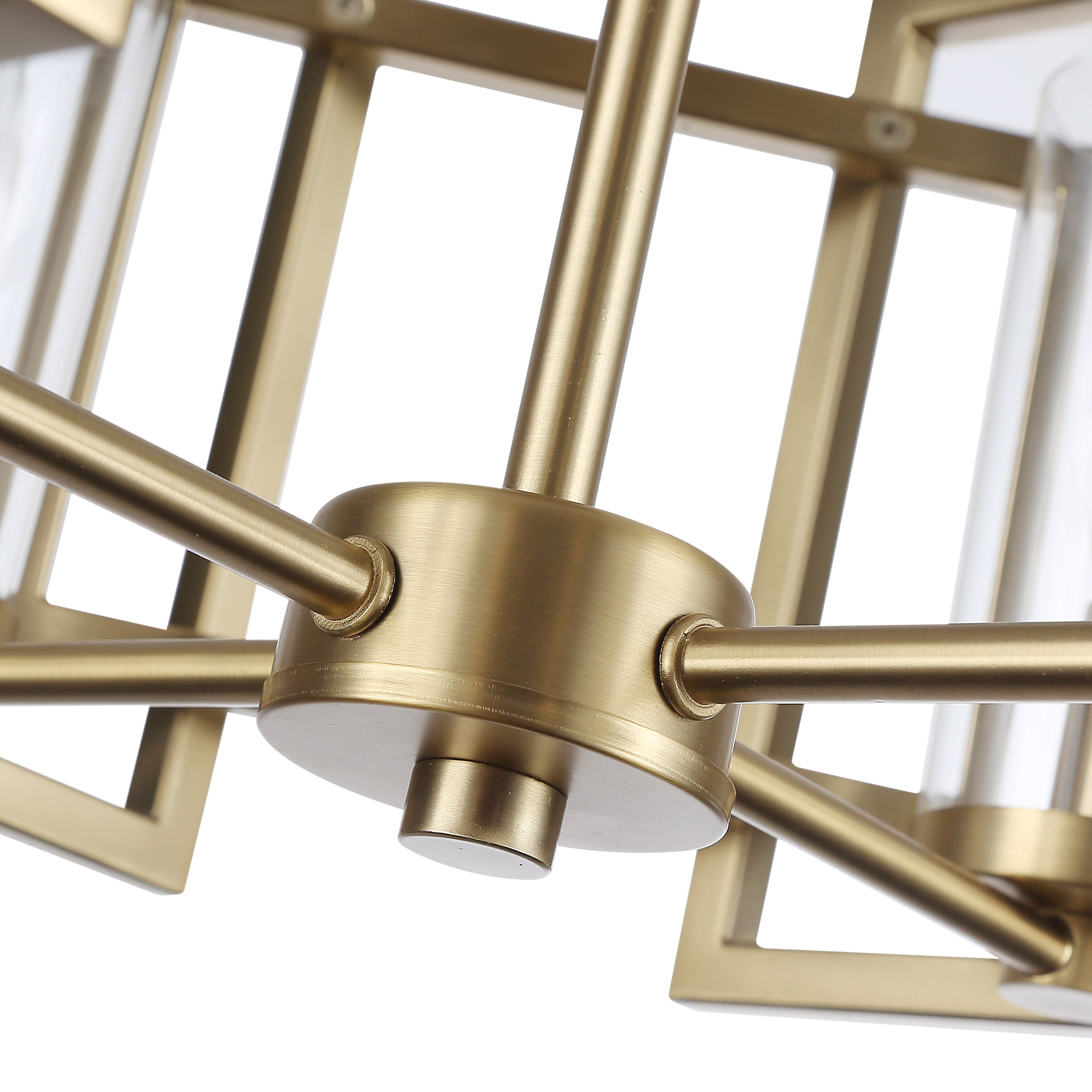 Golden Lighting Marco 4-light Flush Mount in Brushed Champagne Brass - - Golden Lighting
