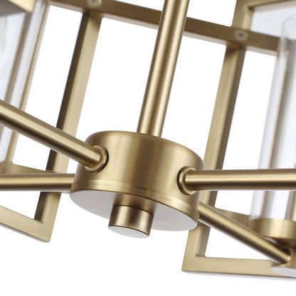 Golden Lighting Marco 4-light Flush Mount in Brushed Champagne Brass - - Golden Lighting