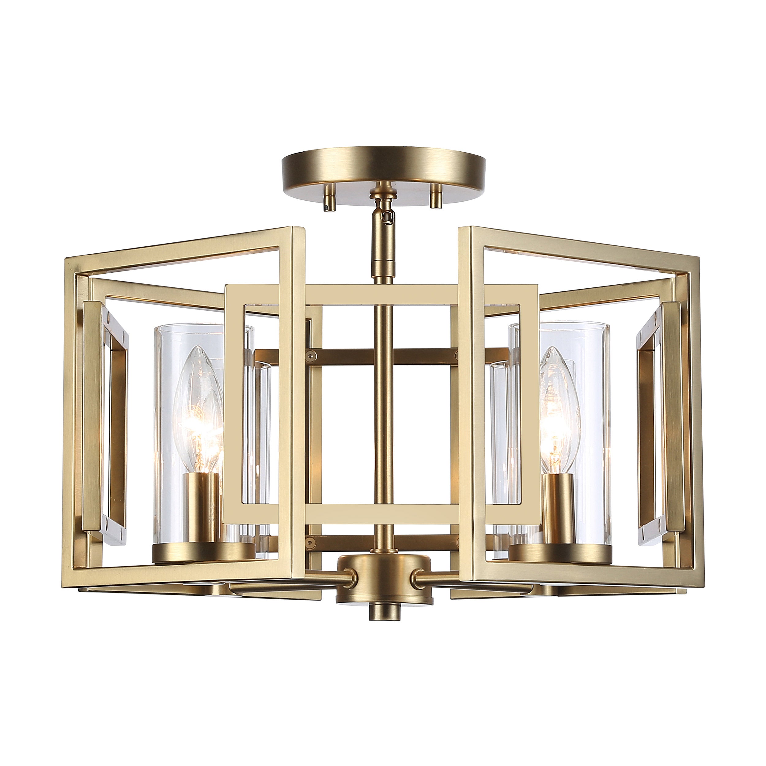 Golden Lighting Marco 4-light Flush Mount in Brushed Champagne Brass