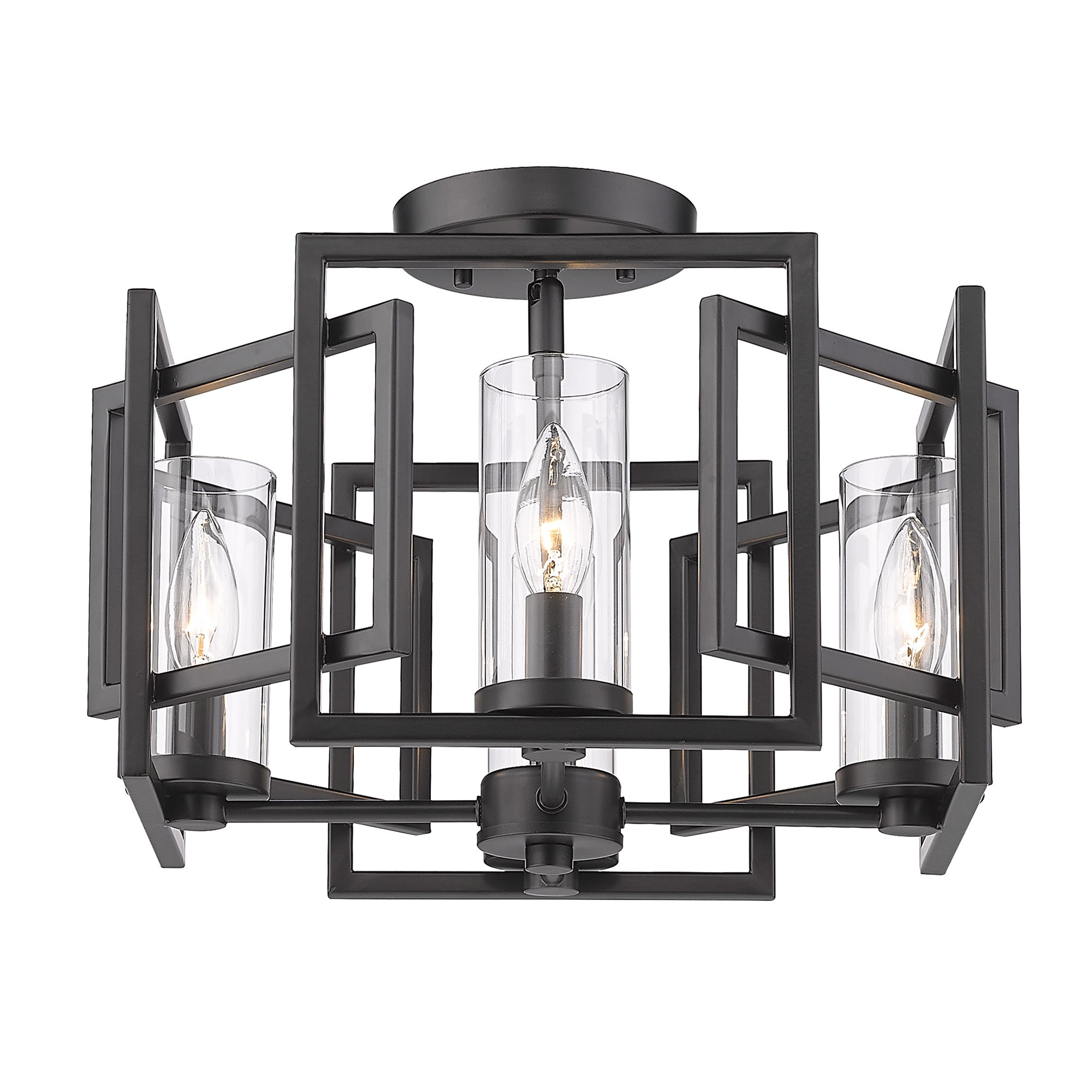 Golden Lighting Marco 4-light Flush Mount in Matte Black - Default Title - Golden Lighting