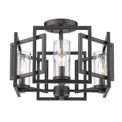 Golden Lighting Marco 4-light Flush Mount in Matte Black - Default Title - Golden Lighting