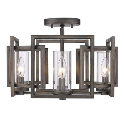 Marco Flush Mount in Gunmetal Bronze - Default Title - Golden Lighting