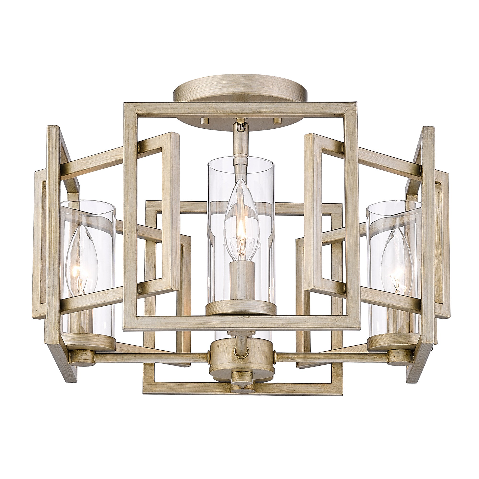 Marco Flush Mount in White Gold - - Golden Lighting