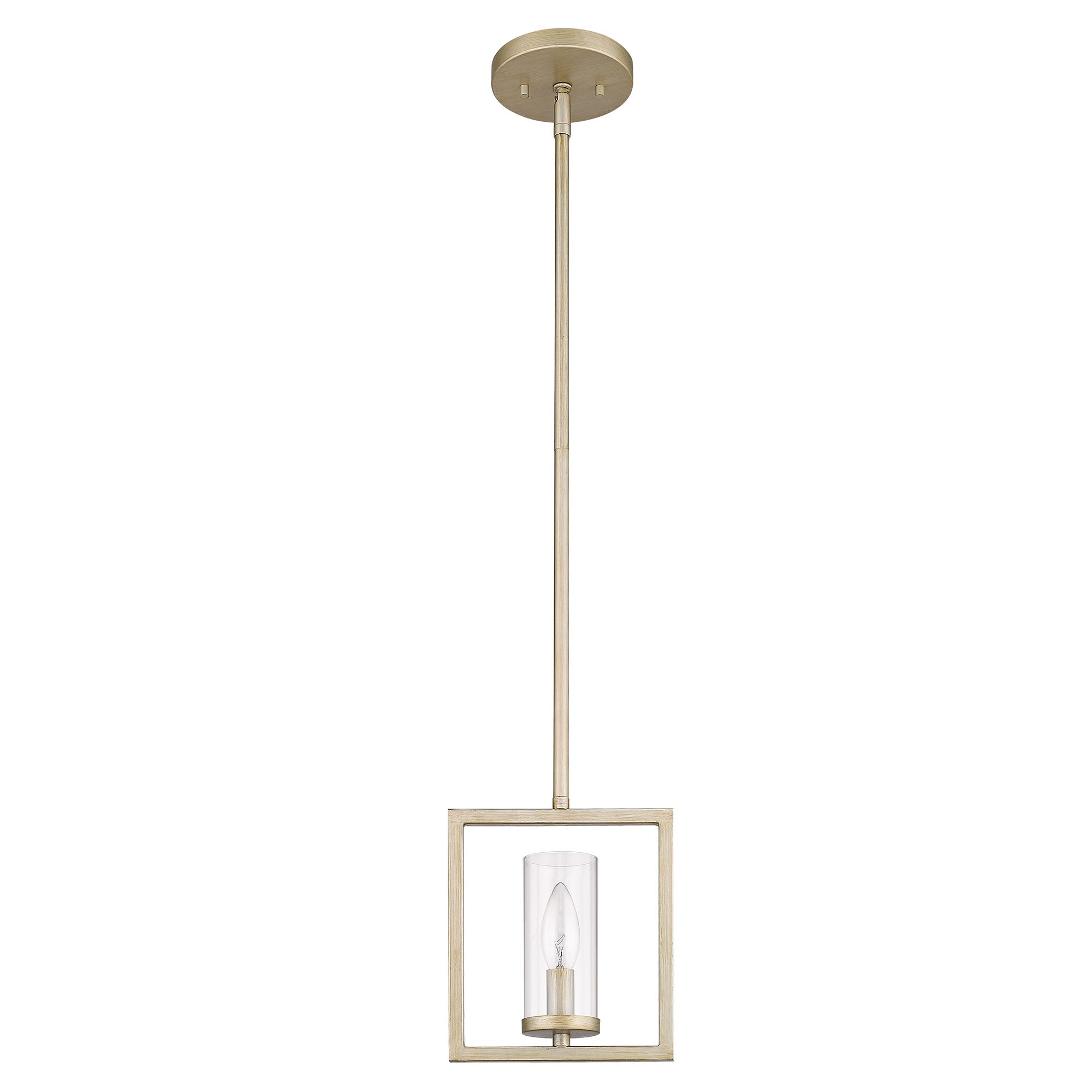 Marco Mini Pendant - White Gold / Clear Glass / Clear - Golden Lighting