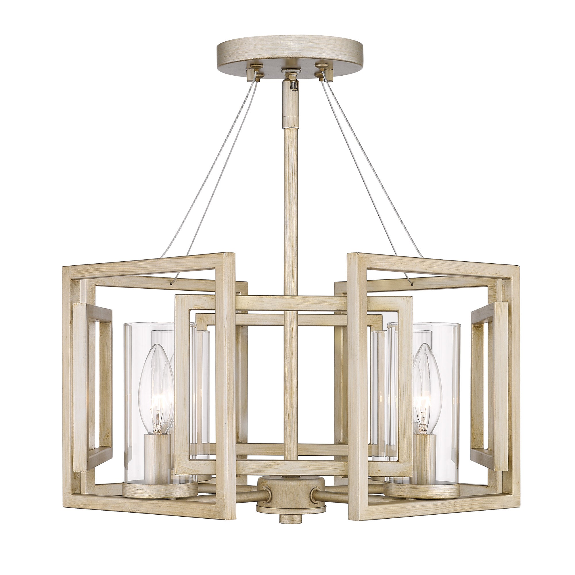 Golden Lighting Marco 4-light Semi-Flush Mount in White Gold - - Golden Lighting