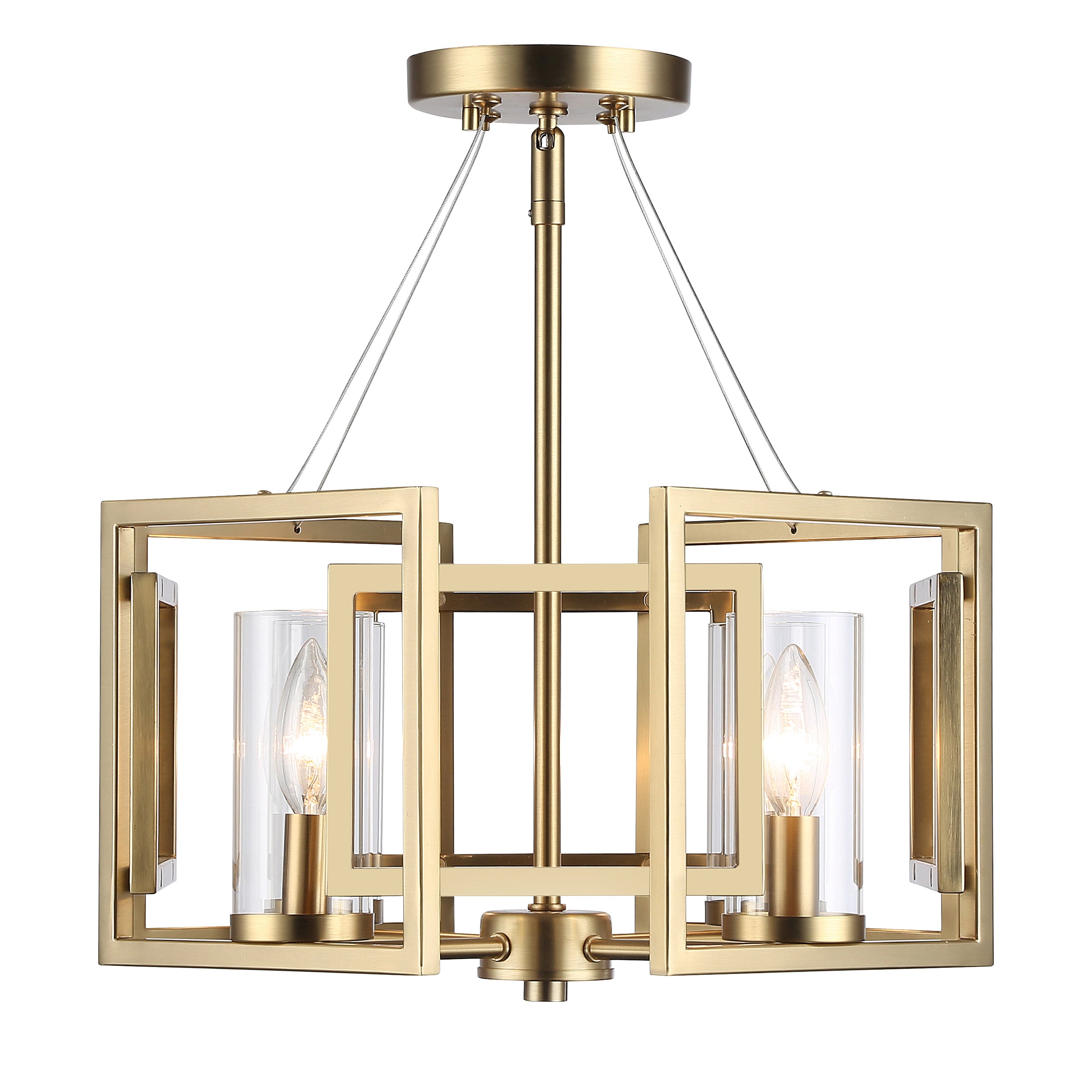 Golden Lighting Marco 4-light Semi-Flush Mount in Brushed Champagne Brass