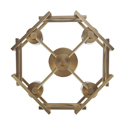Marco 4-Light Semi-Flush in Brushed Champagne Bronze with Clear Glass - Default Title - Golden Lighting