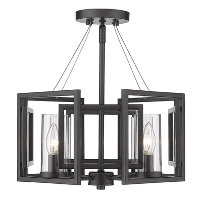 Golden Lighting Marco 4-light Semi-Flush Mount in Matte Black - - Golden Lighting