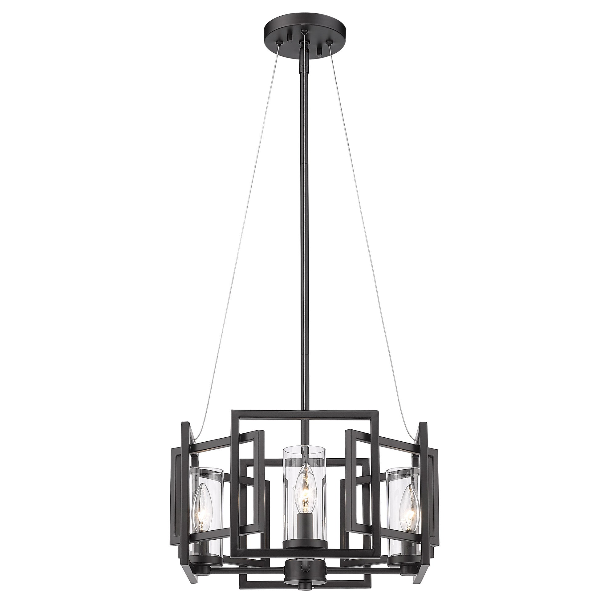 Golden Lighting Marco 4-light Semi-Flush Mount in Matte Black - - Golden Lighting
