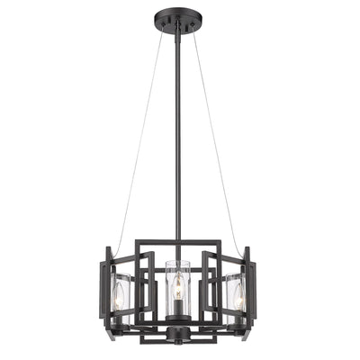 Golden Lighting Marco 4-light Semi-Flush Mount in Matte Black - - Golden Lighting