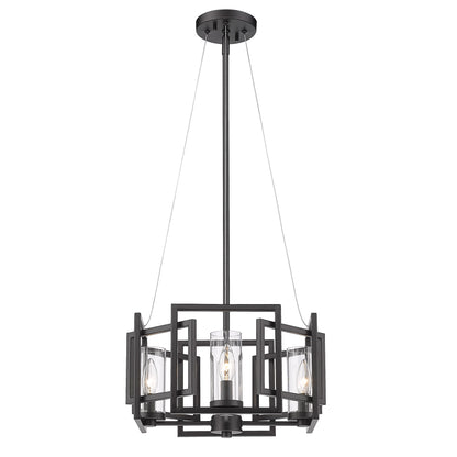 Golden Lighting Marco 4-light Semi-Flush Mount in Matte Black - - Golden Lighting