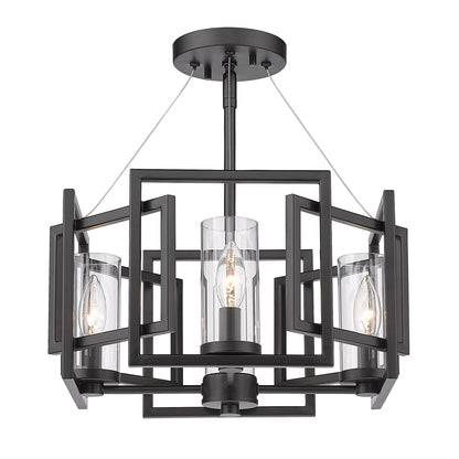 Golden Lighting Marco 4-light Semi-Flush Mount in Matte Black - - Golden Lighting