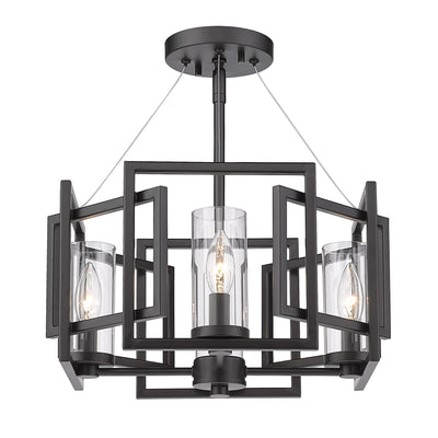 Golden Lighting Marco 4-light Semi-Flush Mount in Matte Black - Default Title - Golden Lighting