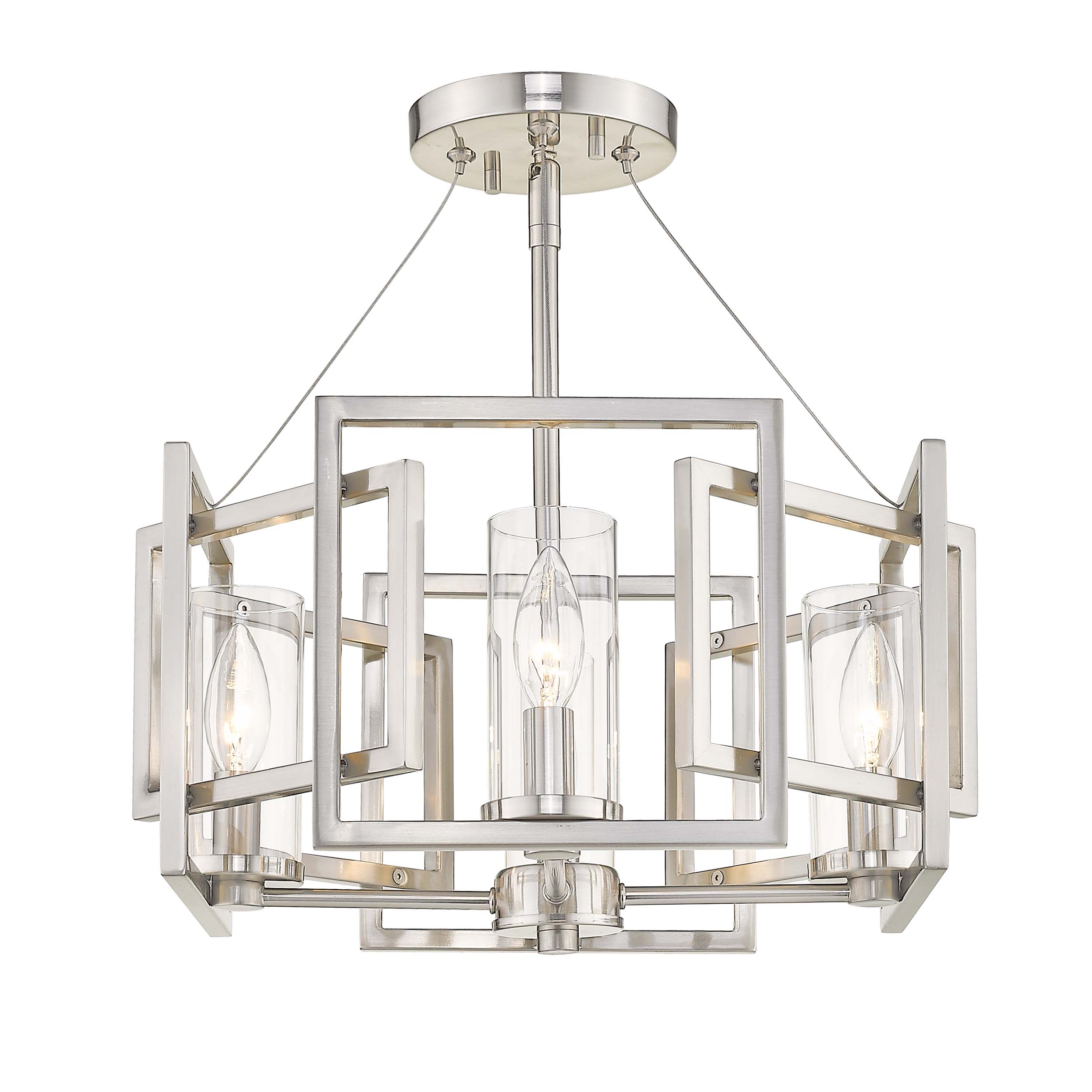 Golden Lighting Marco 4-light Semi-Flush Mount in Pewter