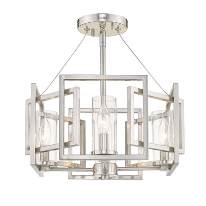 Golden Lighting Marco 4-light Semi-Flush Mount in Pewter