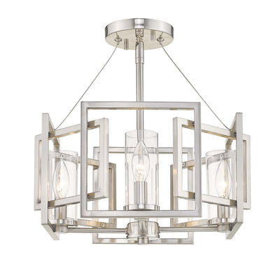 Golden Lighting Marco 4-light Semi-Flush Mount in Pewter - Default Title - Golden Lighting