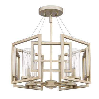 Golden Lighting Marco 4-light Semi-Flush Mount in White Gold - - Golden Lighting