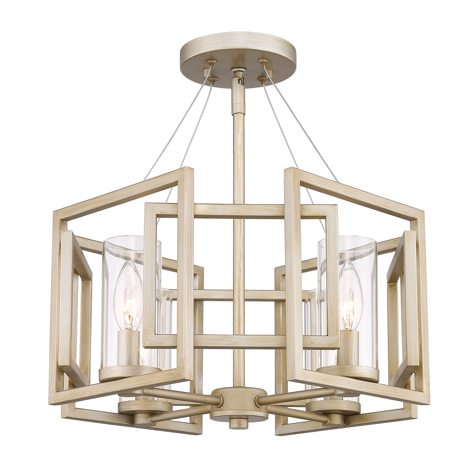 Golden Lighting Marco 4-light Semi-Flush Mount in White Gold - Default Title - Golden Lighting