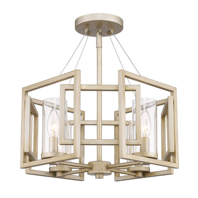 Golden Lighting Marco 4-light Semi-Flush Mount in White Gold - Default Title - Golden Lighting