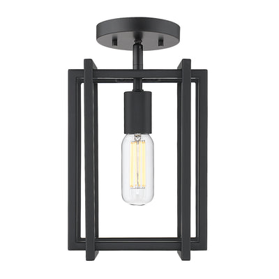 Golden Lighting Tribeca 1-light Semi-Flush Mount in Matte Black - - Golden Lighting