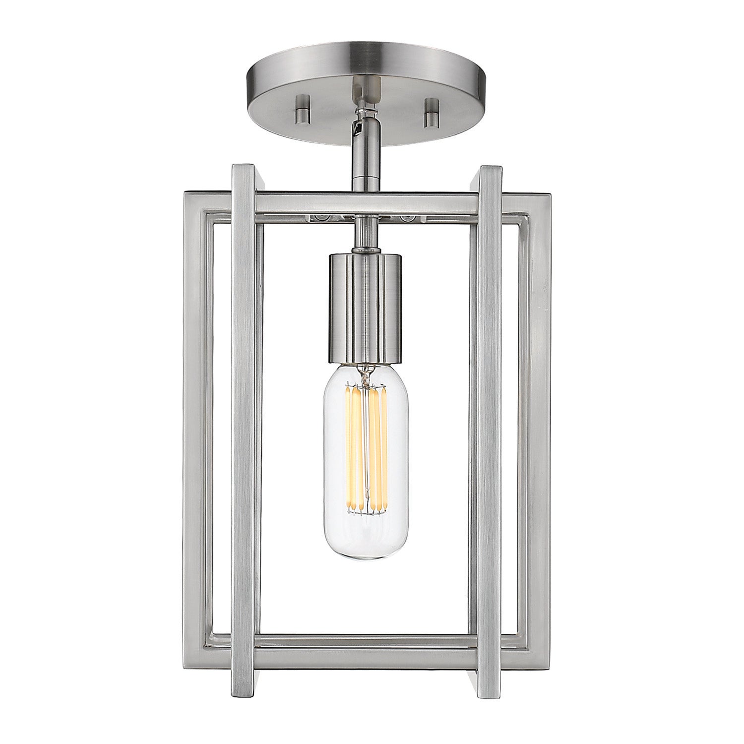 Golden Lighting Tribeca 1-light Semi-Flush Mount in Pewter - - Golden Lighting