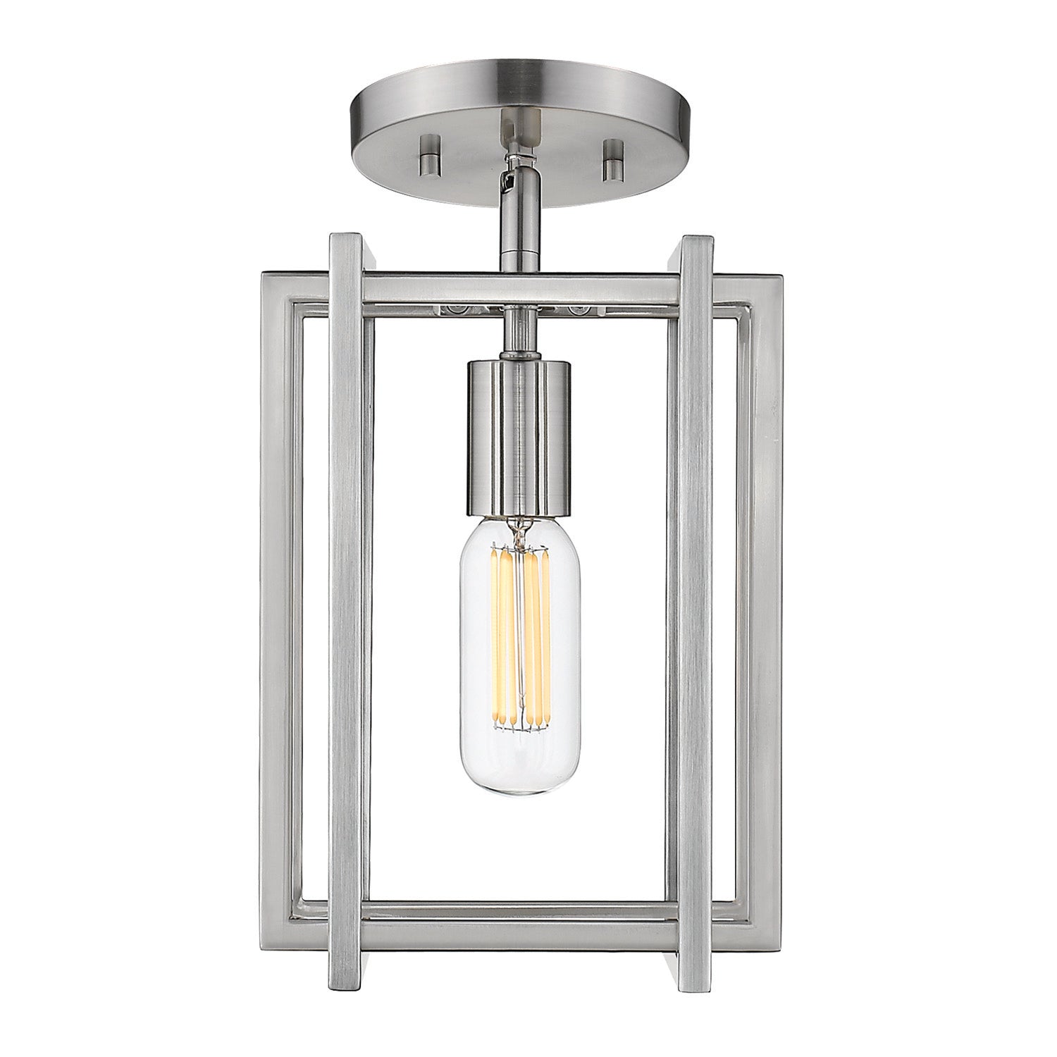 Tribeca 1-Light Semi-Flush in Pewter with Pewter Accents - - Golden Lighting