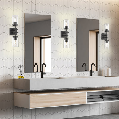 Golden Lighting Tribeca 2-light Wall Sconce in Matte Black - - Golden Lighting