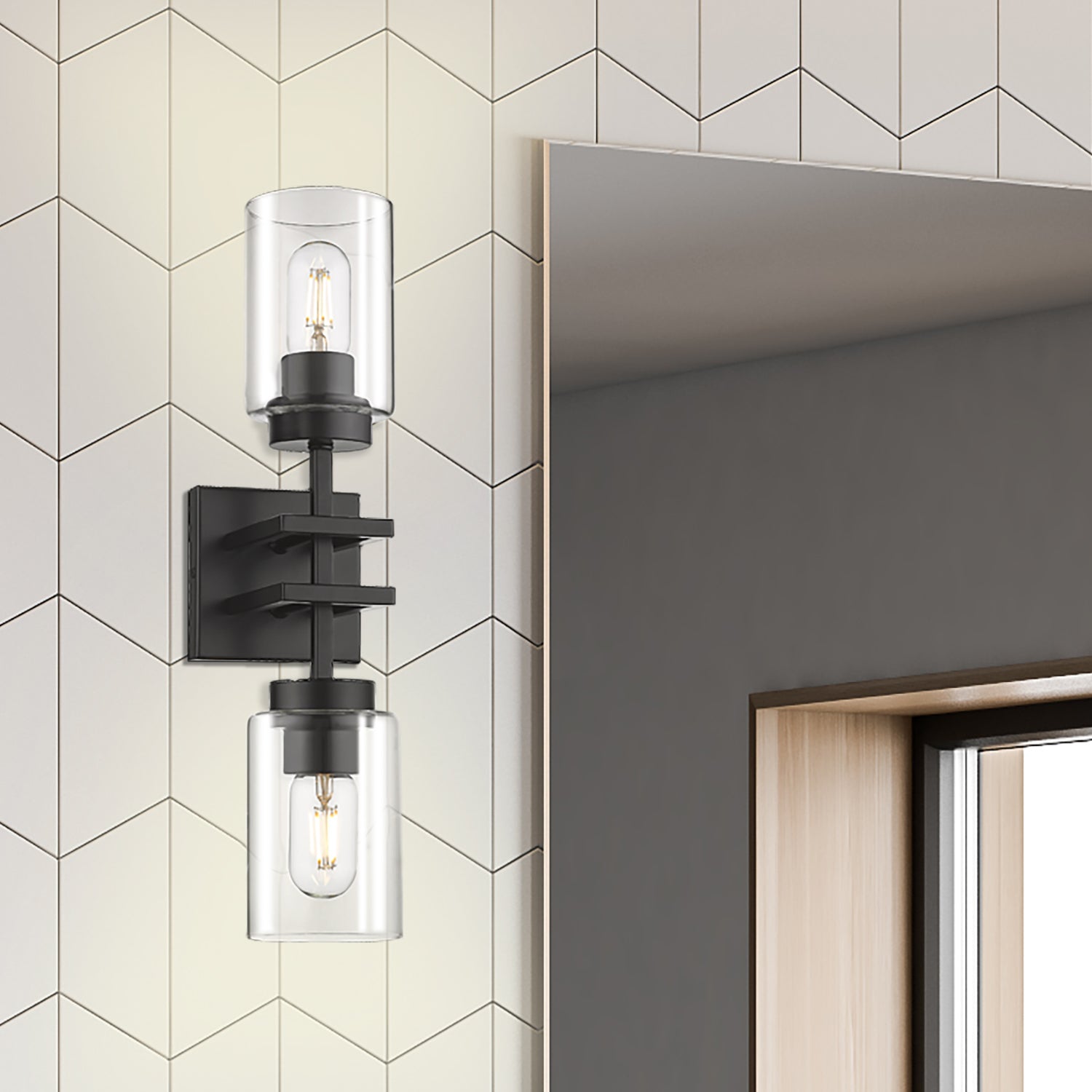 Golden Lighting Tribeca 2-light Wall Sconce in Matte Black - - Golden Lighting
