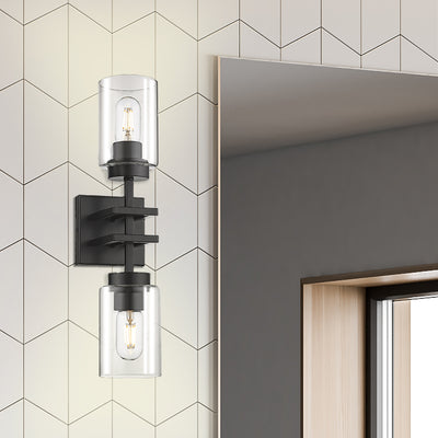 Golden Lighting Tribeca 2-light Wall Sconce in Matte Black - - Golden Lighting