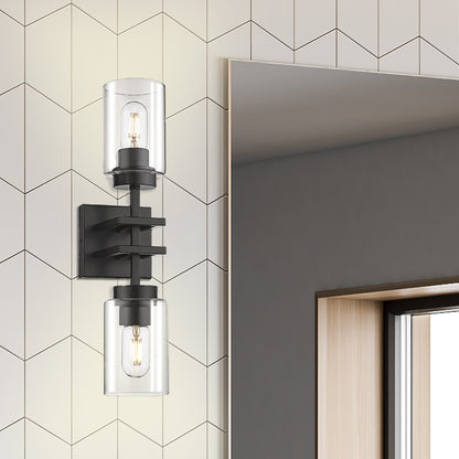 Golden Lighting Tribeca 2-light Wall Sconce in Matte Black - - Golden Lighting