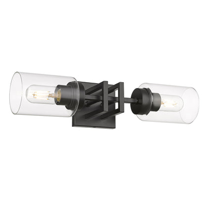 Tribeca 2 Light Wall Sconce in Matte Black - - Golden Lighting