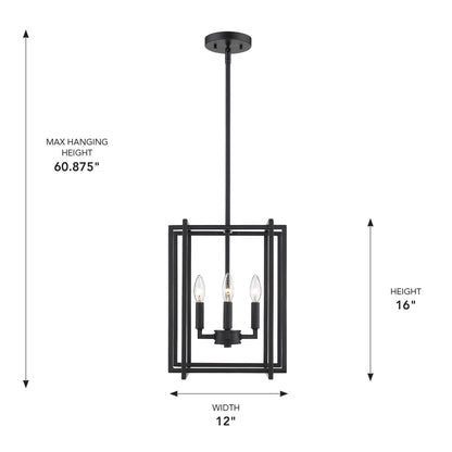 Golden Lighting Tribeca 4-light Pendant in Matte Black - - Golden Lighting