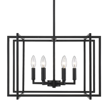 Golden Lighting Tribeca 6-light Chandelier in Matte Black - - Golden Lighting