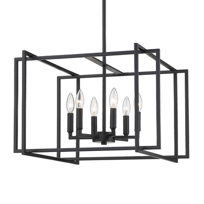 Golden Lighting Tribeca 6-light Chandelier in Matte Black - Default Title - Golden Lighting