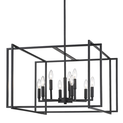Golden Lighting Tribeca 9-light Chandelier in Matte Black - Default Title - Golden Lighting