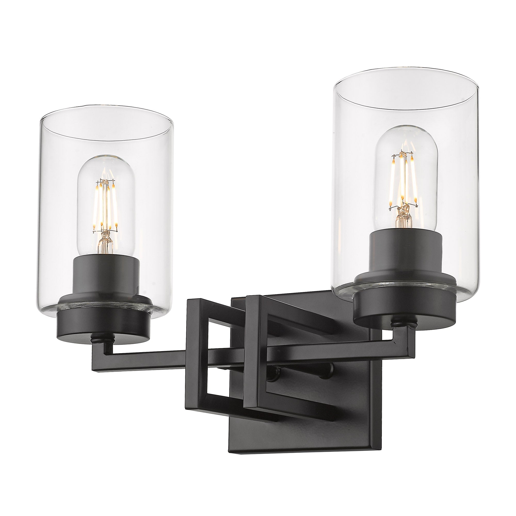 Tribeca 2 Light Bath Vanity in Matte Black - - Golden Lighting