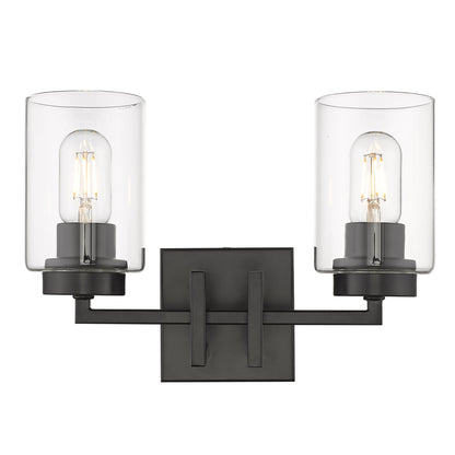 Tribeca 2 Light Bath Vanity in Matte Black - Default Title - Golden Lighting