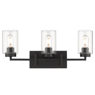 Golden Lighting Tribeca 3-light Vanity in Matte Black - - Golden Lighting