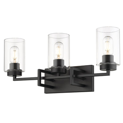 Golden Lighting Tribeca 3-light Vanity in Matte Black - Default Title - Golden Lighting