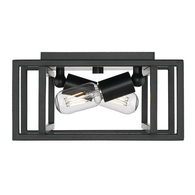 Golden Lighting Tribeca 2-light Flush Mount in Matte Black - - Golden Lighting