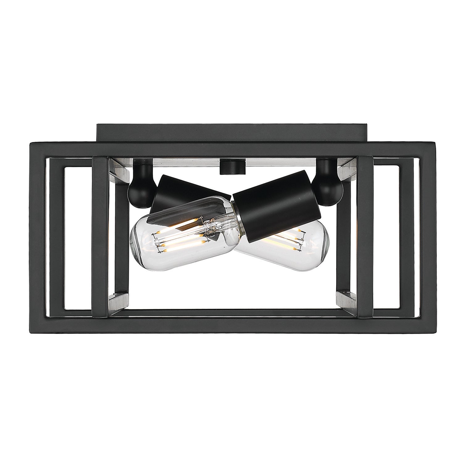 Tribeca Flush Mount in Matte Black with Matte Black Accents - Default Title - Golden Lighting