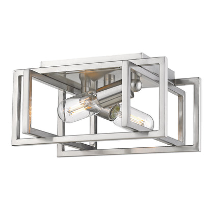 Golden Lighting Tribeca 2-light Flush Mount in Pewter - - Golden Lighting