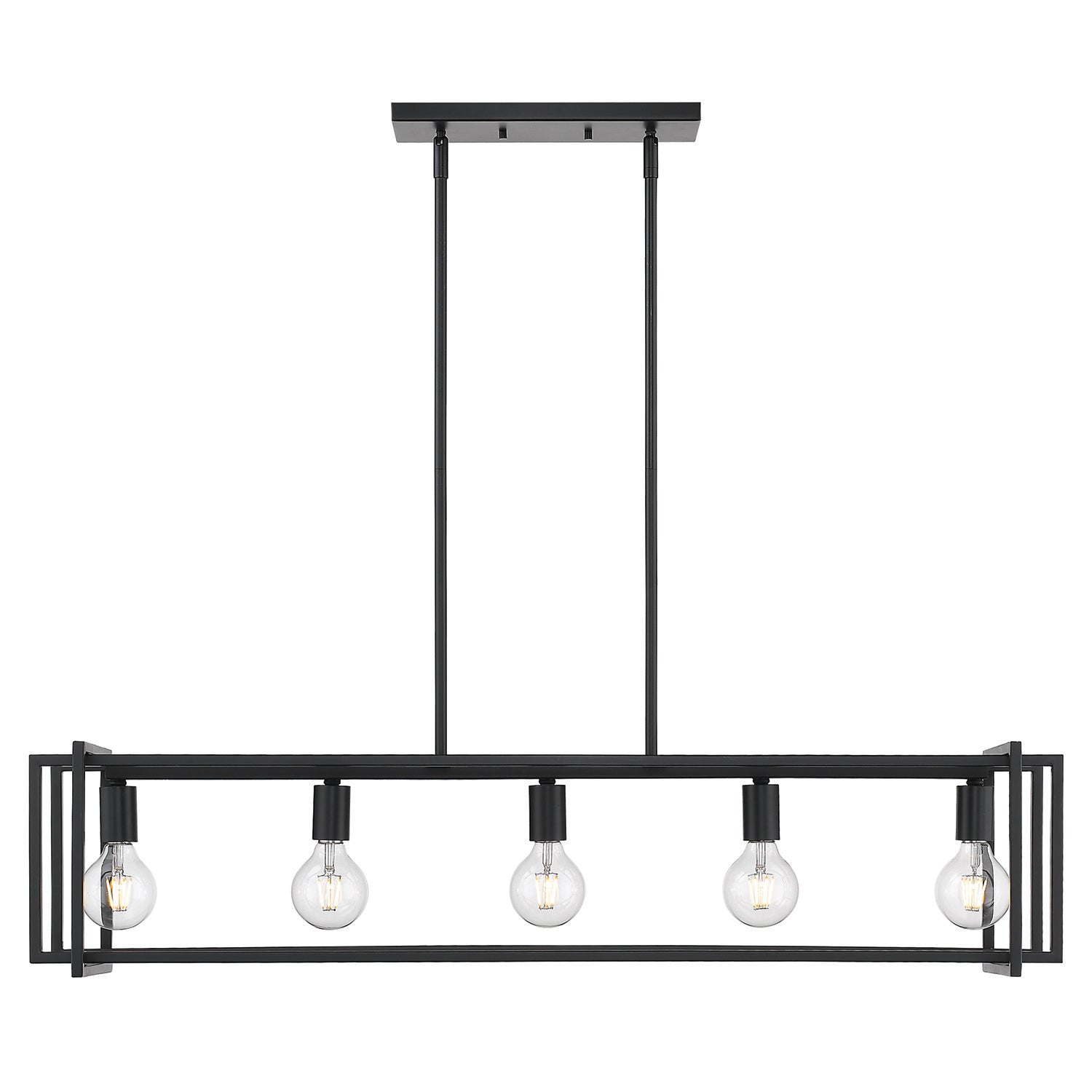 Golden Lighting Tribeca 5-light Island Light in Matte Black - - Golden Lighting