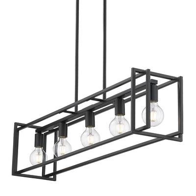 Golden Lighting Tribeca 5-light Island Light in Matte Black - - Golden Lighting