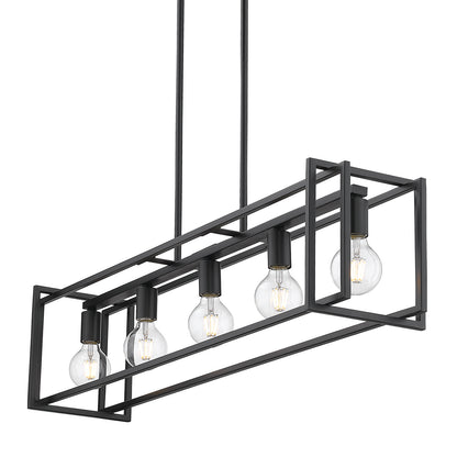 Golden Lighting Tribeca 5-light Island Light in Matte Black - - Golden Lighting
