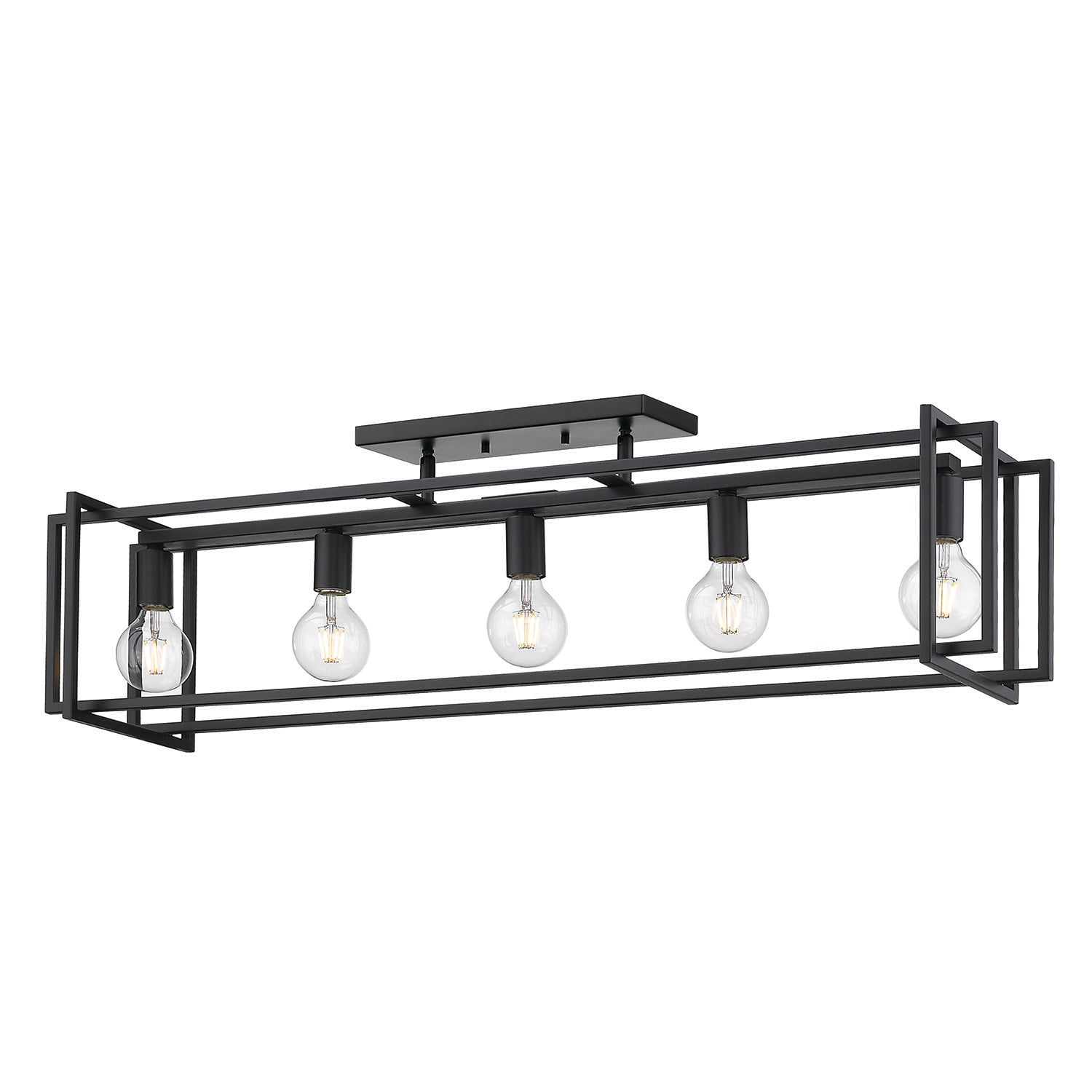 Golden Lighting Tribeca 5-light Island Light in Matte Black - - Golden Lighting
