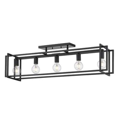 Golden Lighting Tribeca 5-light Island Light in Matte Black - - Golden Lighting